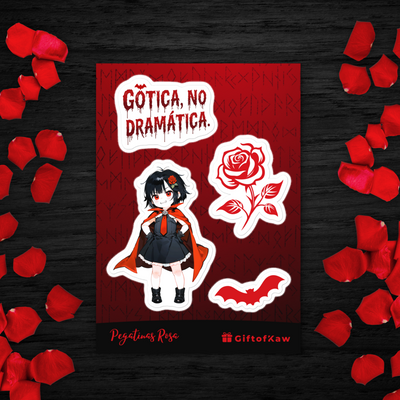 Lámina de Pegatinas Góticas Rosa